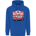 Rallye Monte Carlo Mini Rally Car Mens 80% Cotton Hoodie Royal Blue