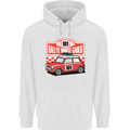 Rallye Monte Carlo Mini Rally Car Mens 80% Cotton Hoodie White