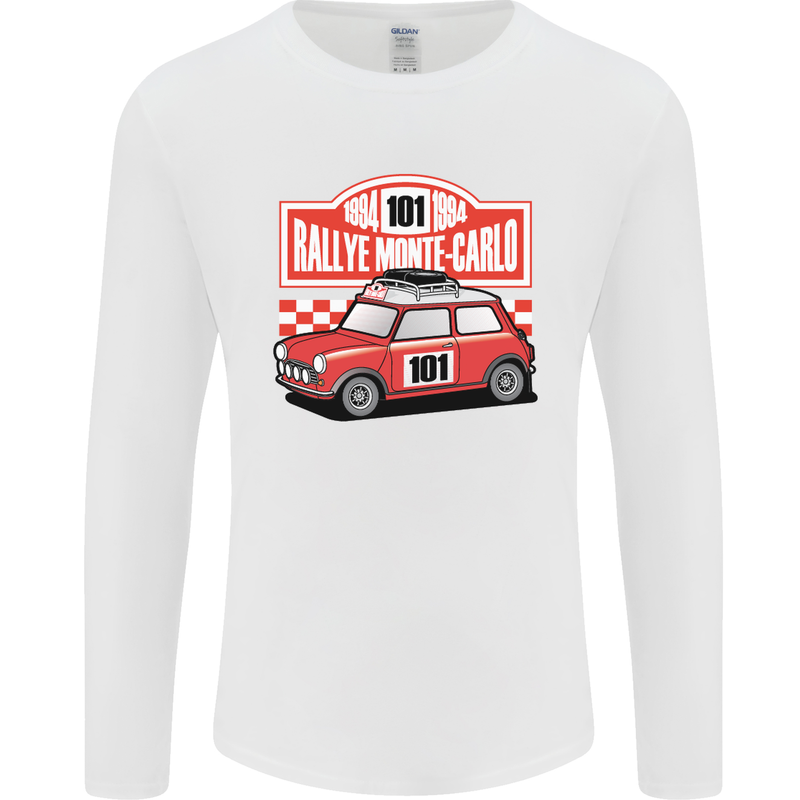 Rallye Monte Carlo Mini Rally Car Mens Long Sleeve T-Shirt White