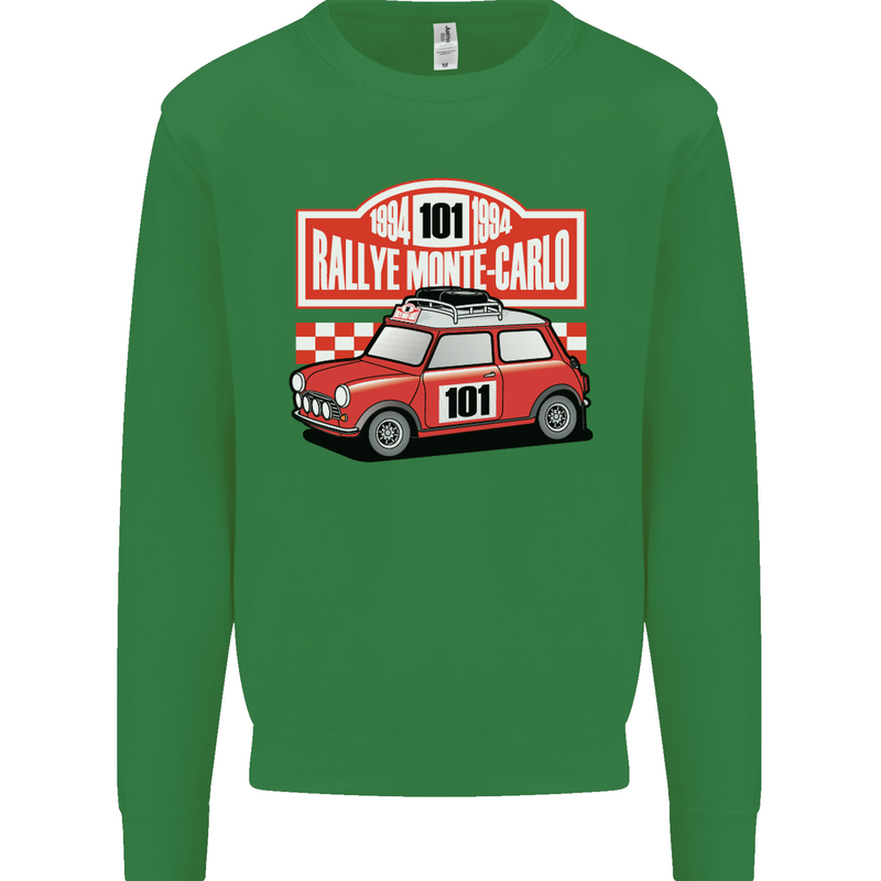 Rallye Monte Carlo Mini Rally Car Mens Sweatshirt Jumper Irish Green