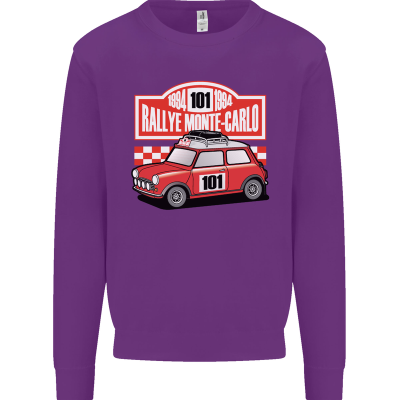 Rallye Monte Carlo Mini Rally Car Mens Sweatshirt Jumper Purple
