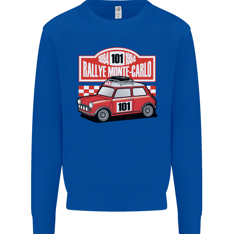 Rallye Monte Carlo Mini Rally Car Mens Sweatshirt Jumper Royal Blue