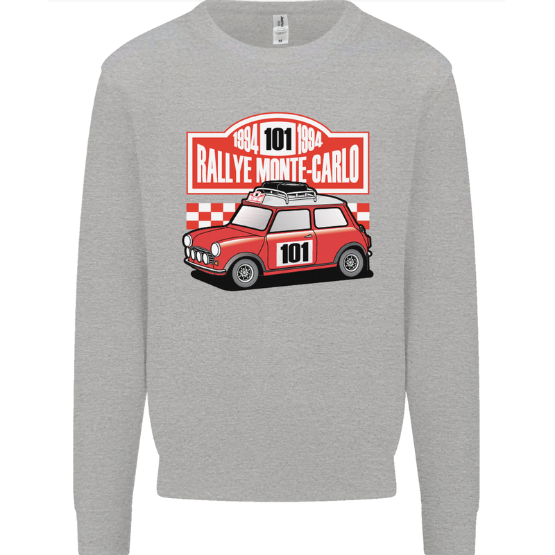 Rallye Monte Carlo Mini Rally Car Mens Sweatshirt Jumper Sports Grey