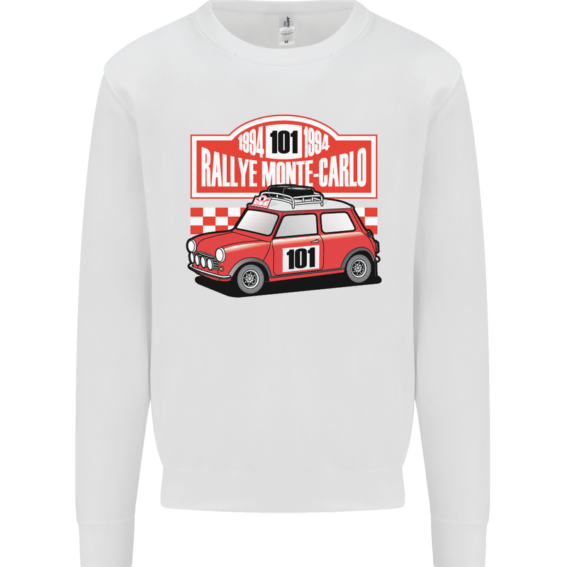 Rallye Monte Carlo Mini Rally Car Mens Sweatshirt Jumper White