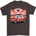 Rallye Monte Carlo Mini Rally Car Mens T-Shirt Cotton Gildan Dark Chocolate