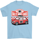 Rallye Monte Carlo Mini Rally Car Mens T-Shirt Cotton Gildan Light Blue