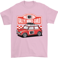 Rallye Monte Carlo Mini Rally Car Mens T-Shirt Cotton Gildan Light Pink