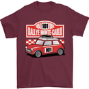 Rallye Monte Carlo Mini Rally Car Mens T-Shirt Cotton Gildan Maroon