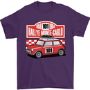 Rallye Monte Carlo Mini Rally Car Mens T-Shirt Cotton Gildan Purple
