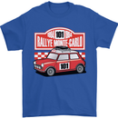 Rallye Monte Carlo Mini Rally Car Mens T-Shirt Cotton Gildan Royal Blue