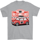 Rallye Monte Carlo Mini Rally Car Mens T-Shirt Cotton Gildan Sports Grey