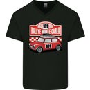 Rallye Monte Carlo Mini Rally Car Mens V-Neck Cotton T-Shirt Black