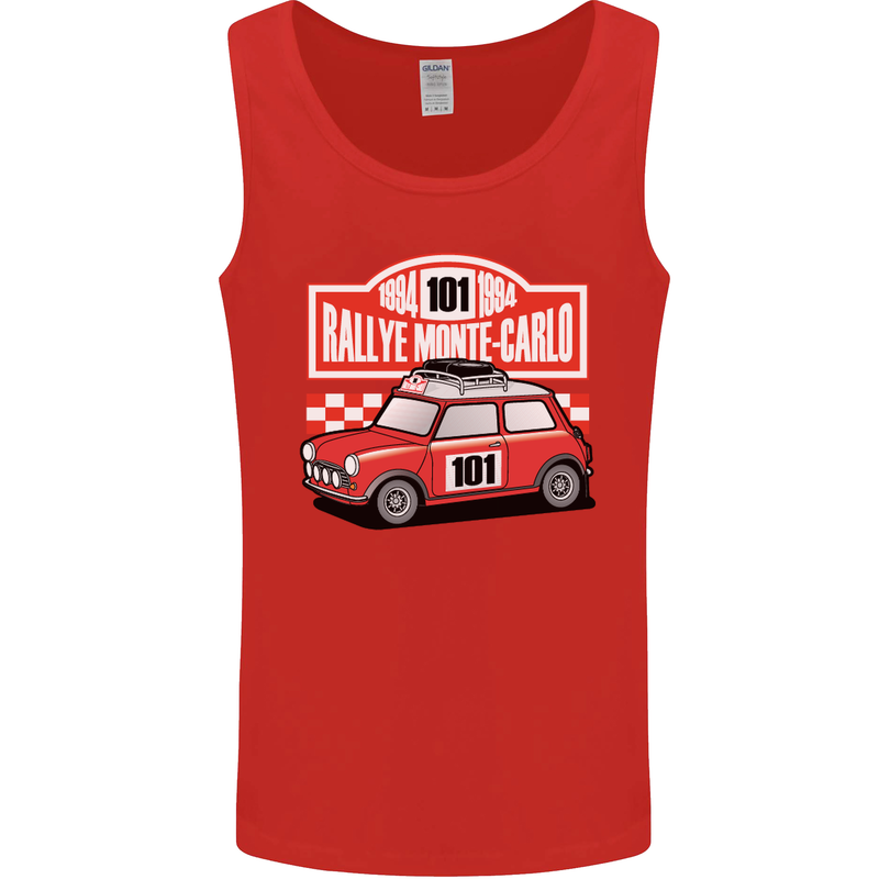 Rallye Monte Carlo Mini Rally Car Mens Vest Tank Top Red