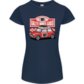 Rallye Monte Carlo Mini Rally Car Womens Petite Cut T-Shirt Navy Blue