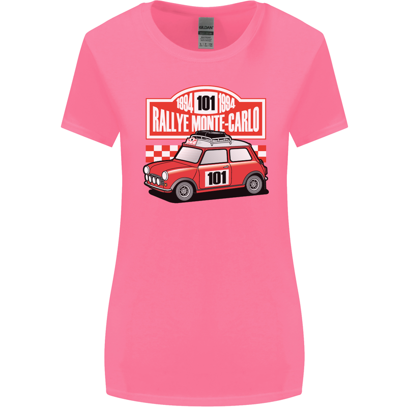 Rallye Monte Carlo Mini Rally Car Womens Wider Cut T-Shirt Azalea