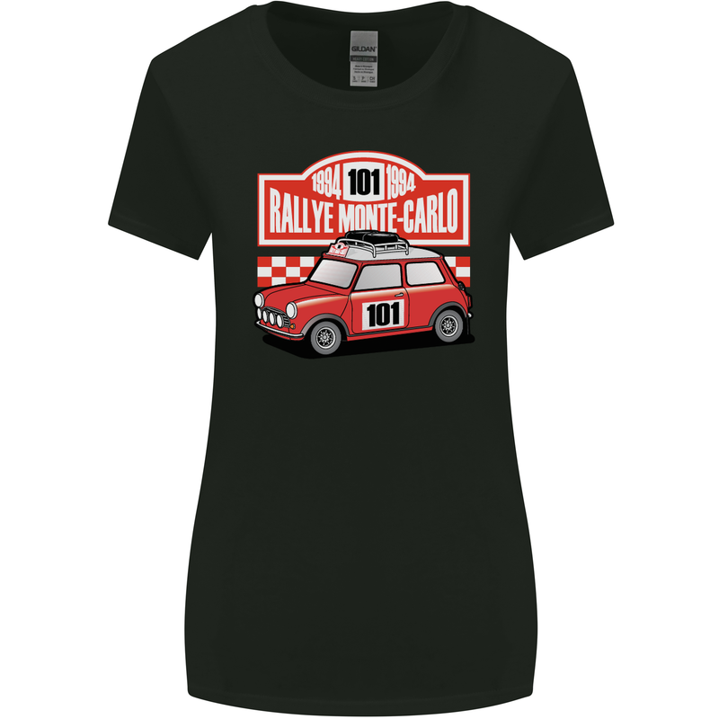 Rallye Monte Carlo Mini Rally Car Womens Wider Cut T-Shirt Black