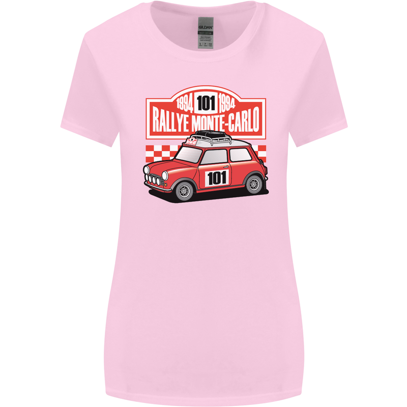 Rallye Monte Carlo Mini Rally Car Womens Wider Cut T-Shirt Light Pink