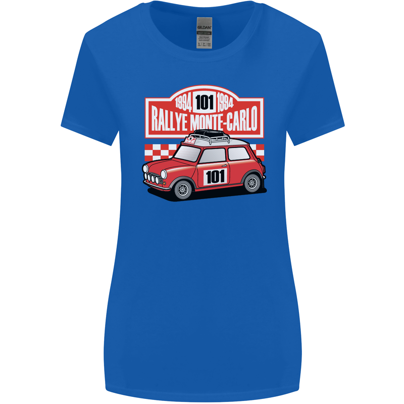 Rallye Monte Carlo Mini Rally Car Womens Wider Cut T-Shirt Royal Blue