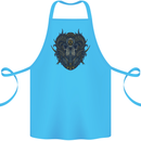 Ram Skull With Respirator Cotton Apron 100% Organic Turquoise