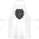 Ram Skull With Respirator Cotton Apron 100% Organic White