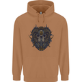 Ram Skull With Respirator Mens 80% Cotton Hoodie Caramel Latte