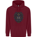 Ram Skull With Respirator Mens 80% Cotton Hoodie Maroon