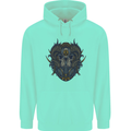 Ram Skull With Respirator Mens 80% Cotton Hoodie Peppermint