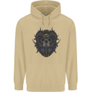 Ram Skull With Respirator Mens 80% Cotton Hoodie Sand
