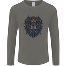 Ram Skull With Respirator Mens Long Sleeve T-Shirt Charcoal