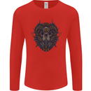 Ram Skull With Respirator Mens Long Sleeve T-Shirt Red