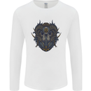Ram Skull With Respirator Mens Long Sleeve T-Shirt White