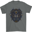 Ram Skull With Respirator Mens T-Shirt Cotton Gildan Charcoal