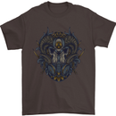 Ram Skull With Respirator Mens T-Shirt Cotton Gildan Dark Chocolate