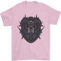 Ram Skull With Respirator Mens T-Shirt Cotton Gildan Light Pink