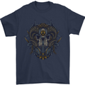 Ram Skull With Respirator Mens T-Shirt Cotton Gildan Navy Blue