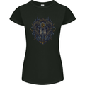 Ram Skull With Respirator Womens Petite Cut T-Shirt Black