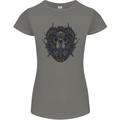 Ram Skull With Respirator Womens Petite Cut T-Shirt Charcoal