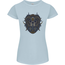 Ram Skull With Respirator Womens Petite Cut T-Shirt Light Blue