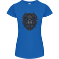 Ram Skull With Respirator Womens Petite Cut T-Shirt Royal Blue