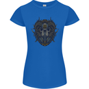 Ram Skull With Respirator Womens Petite Cut T-Shirt Royal Blue