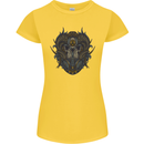 Ram Skull With Respirator Womens Petite Cut T-Shirt Yellow