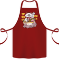 Ramen Lucky Cat Cotton Apron 100% Organic Maroon