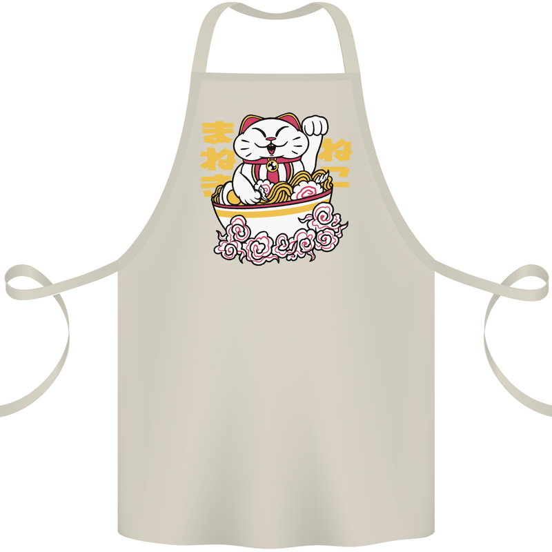 Ramen Lucky Cat Cotton Apron 100% Organic Natural