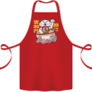 Ramen Lucky Cat Cotton Apron 100% Organic Red