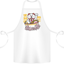 Ramen Lucky Cat Cotton Apron 100% Organic White