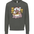 Ramen Lucky Cat Kids Sweatshirt Jumper Storm Grey