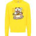 Ramen Lucky Cat Kids Sweatshirt Jumper Yellow