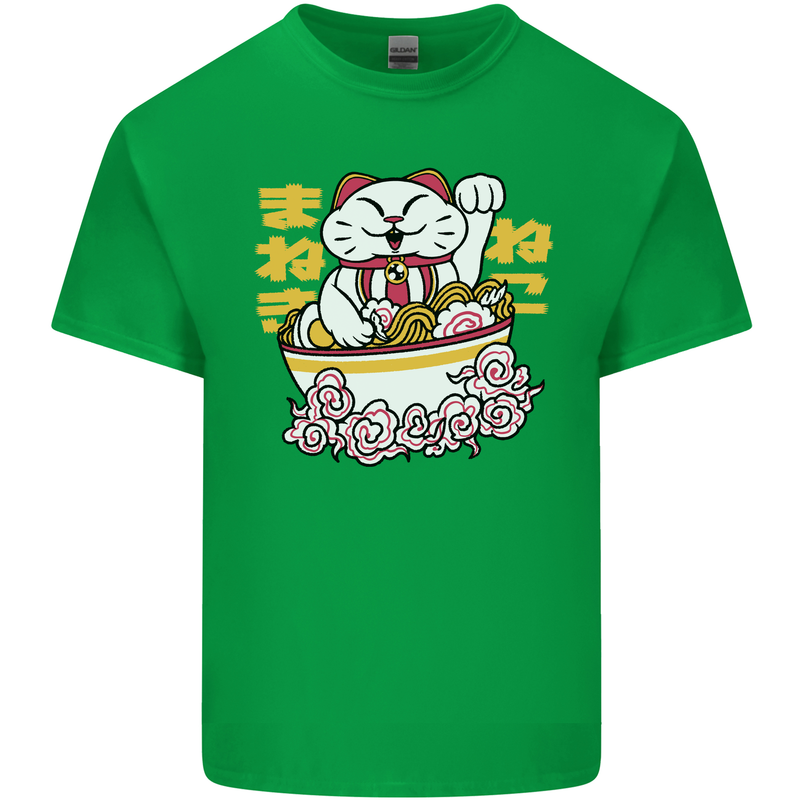 Ramen Lucky Cat Kids T-Shirt Childrens Irish Green