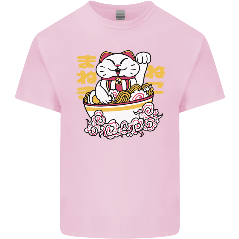 Ramen Lucky Cat Kids T-Shirt Childrens Light Pink