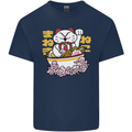 Ramen Lucky Cat Kids T-Shirt Childrens Navy Blue